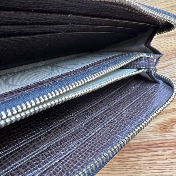 Orla Kiely Punched Stem Brown Leather wallet - Picture 6 of 16